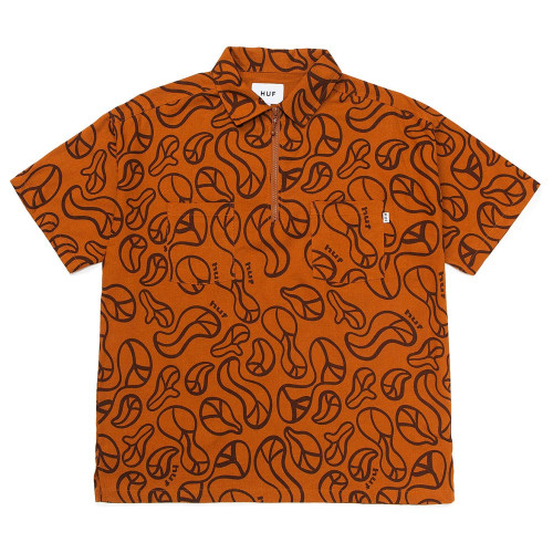 Huf Γυναικεία κοντομάνικη μπλούζα Groovy Zip Work Shirt
